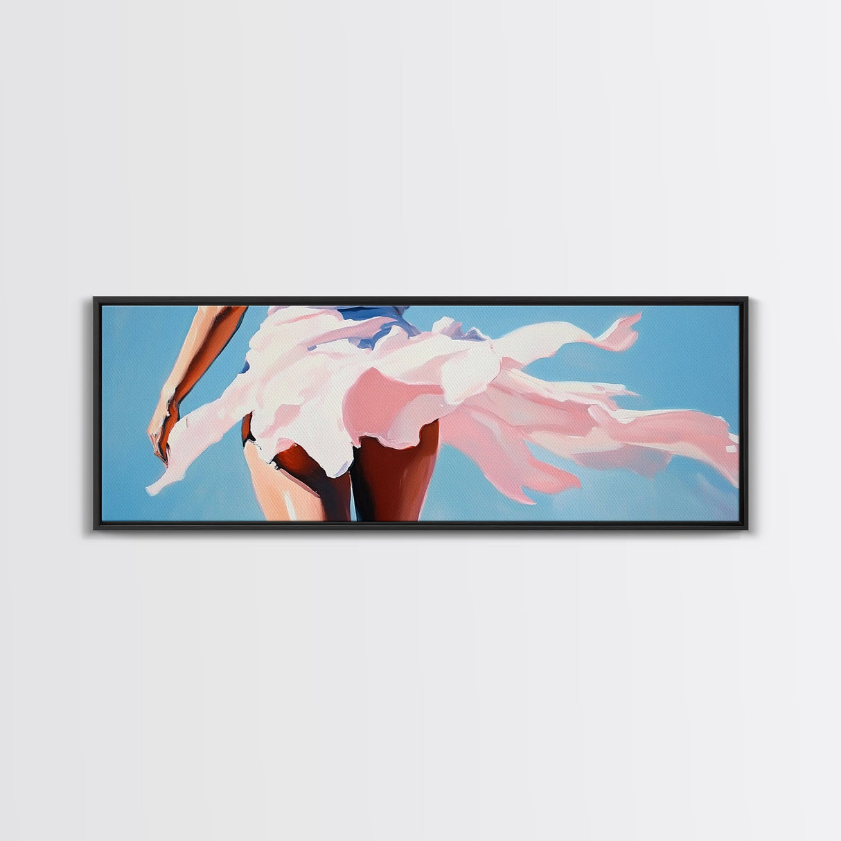 Flowing Dress, Windy Beach, Feminine Wall Art, Soft Pink Aesthetic, Summer Vibes, Framed Canvas Print, Living Room Art, Coastal Elegance