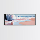 Ocean Waves, Surf Art, Coastal Horizon, Serene Beach Scene, Nautical Theme, Framed Canvas Print, Living Room Wall Art, Beach Decor