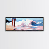Ocean Waves, Serene Beach, Coastal Decor, Framed Canvas Print, Seascape Wall Art, Minimalist Art, Living Room Wall Art, Summer Aesthetic