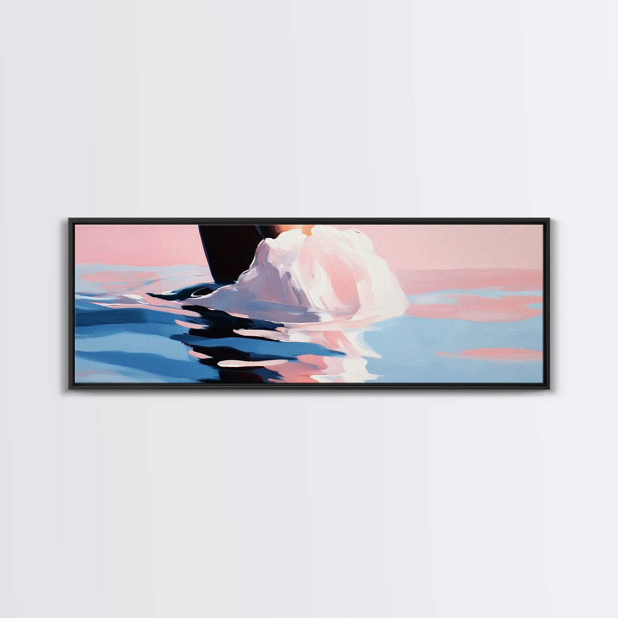 Ocean Waves, Sunset Beauty, Tranquil Seascape, Beach House, Framed Canvas Print, Coastal Art, Living Room Decor, Summer Vibes