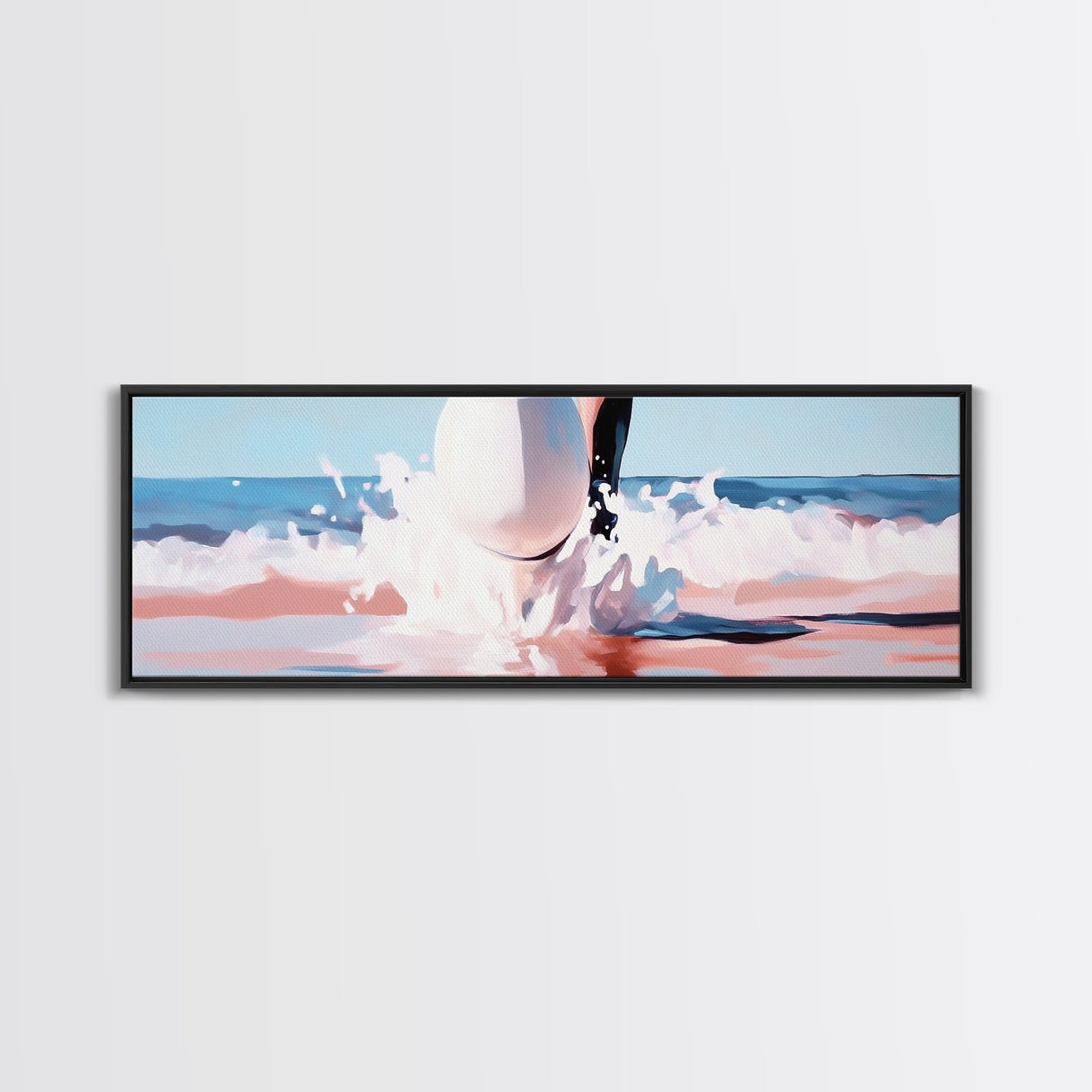 Coastal Serenity, Ocean View, Beach Art, Framed Canvas Print, Minimalist Coastal Decor, Seaside Painting, Nautical Home Wall Art