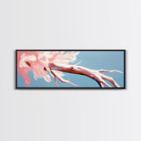 Blossoming Driftwood, Abstract Tree, Whimsical Nature, Framed Canvas Print, Bedroom Wall Art, Soft Pastel Decor, Contemporary Artwork