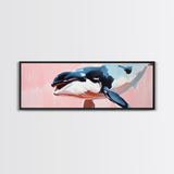 Orca Whale, Marine Life Art, Ocean Wall Decor, Animal Lover Gift, Coastal Home, Nautical Theme, Minimalist Design, Canvas Print