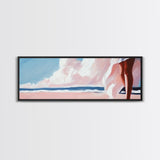 Sunset Glow, Pastel Sky, Tranquil Ocean, Soft Horizon, Canvas Print, Dreamy Beach Scene, Boho Aesthetic, Living Room Wall Art