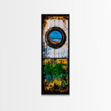 Nautical Window, Rustic Wood, Coastal Home, Canvas Print, Ocean View, Maritime Wall Art, Beach House Decor, Living Room Wall Art