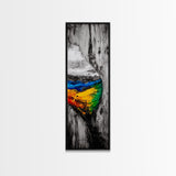 Nature Reflection, Wood and Water, Colorful Art, Canvas Print, Abstract Landscape, Rustic Wall Art, Modern Nature Painting, Office Decor