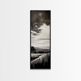 Stormy Horizon, Moody Landscape, Coastal View, Canvas Print, Black and White Art, Minimalist Painting, Modern Wall Decor, Office Art