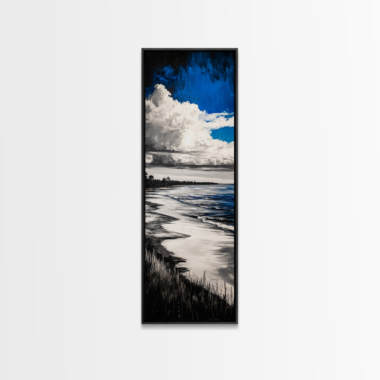 Coastal Serenity, Ocean Waves, Seascape Painting, Beach Decor, Blue Wall Art, Living Room Art, Modern Seascape, Framed Canvas Print