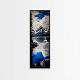 Serene Lake, Blue Mountain Reflection, Tranquil Water Art, Nature Wall Decor, Contemporary Landscape, Canvas Print