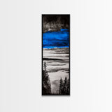Abstract Seascape, Blue Black Wall Art, Coastal Canvas Print, Living Room Artwork, Ocean Decor, Large Modern Art, Contemporary Print