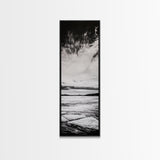 Monochrome Seascape, Minimalist Ocean Art, Black White Canvas Print, Coastal Home Decor, Large Wall Art, Beach Painting, Modern Artwork