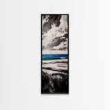Tranquil Ocean View, Coastal Landscape Art, Blue Waters, Minimalist Beach Scene, Canvas Print, Living Room Decor, Serene Nature Art