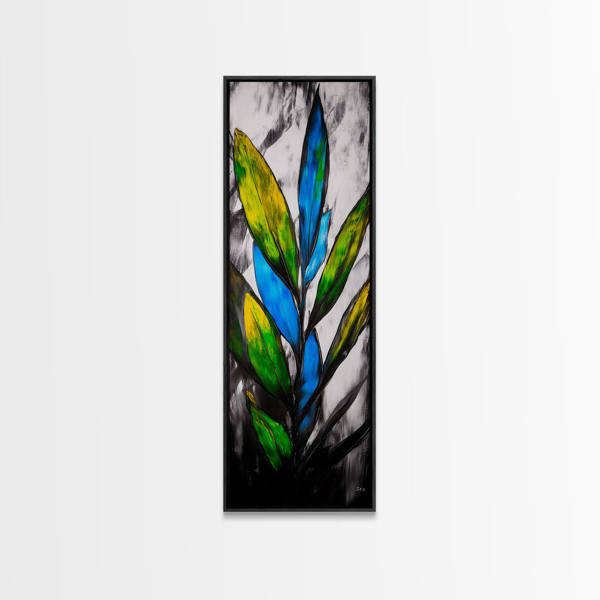 Tropical Leaves, Modern Botanical Art, Vibrant Green Decor, Canvas Print, Boho Home Decor, Nature Inspired Art, Living Room Wall Art