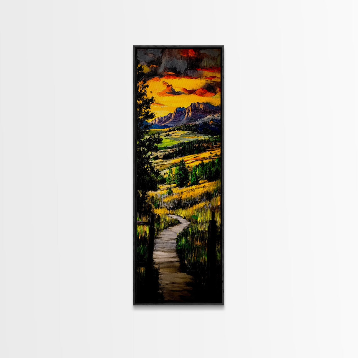 Sunset Path, Vibrant Landscape, Canvas Print, Sunset Art, Autumn Wall Decor, Nature Lover Gift, Rustic Home Art, Living Room Wall Art