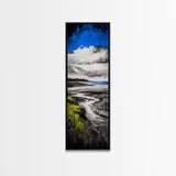 Coastal Marsh, Blue Sky, Canvas Print, Beach House Art, Minimalist Seascape, Ocean Decor, Nature Inspired Artwork, Living Room Art