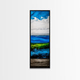 Minimalist Ocean Art, Coastal Wall Decor, Blue and Green Seascape, Modern Beach House Decor, Bedroom Wall Art, Framed Canvas Print