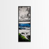 Ocean Horizon Painting, Abstract Seascape Art, Blue and Green Coastal Decor, Contemporary Nautical Art, Dining Room Wall Art, Canvas Print