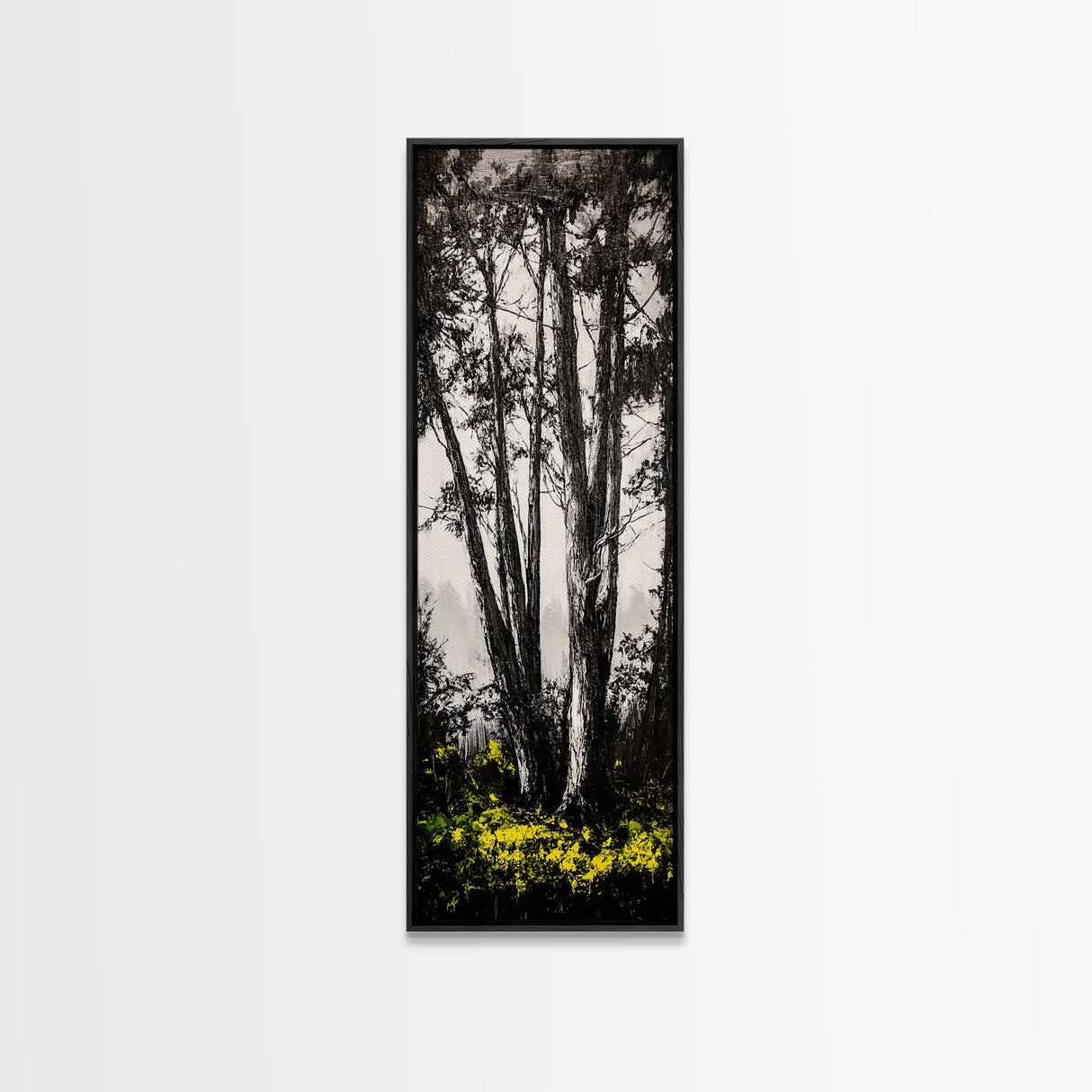 Black and White Tree Art, Forest Wall Decor, Nature Artwork, Minimalist Landscape, Rustic Home Decor, Office Art, Framed Canvas Print