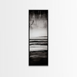 Black and White Seascape, Minimalist Ocean Horizon Art, Coastal Nautical Wall Decor, Modern Beach House Artwork, Framed Canvas Print
