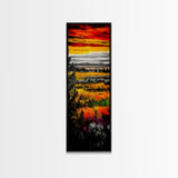 Autumn Fields, Sunset Painting, Warm Colors, Rustic Decor, Framed Canvas Print, Farmhouse Wall Art, Nature Inspired, Cozy Home Art