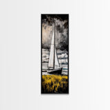 Sailing Boat, Nautical Art, Coastal Decor, Ocean Painting, Framed Canvas Print, Beach House Wall Art, Maritime Theme, Rustic Ocean Artwork
