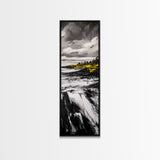 Dramatic Seascape, Stormy Ocean Art, Coastal Painting, Black and White Art, Monochrome Home Decor, Canvas Print, Living Room Accent