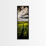Rolling Fields, Green Landscape Painting, Farmhouse Wall Art, Nature Artwork, Rustic Home Decor, Country Living Room Art, Canvas Print