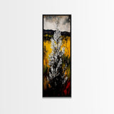 Snowy Tree Landscape, Winter Forest Wall Art, Rustic Nature Painting, Fall Home Decor, Cabin Living Room Artwork, Framed Canvas Print