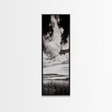 Black and White Sky, Cloudscape Wall Art, Minimalist Artwork, Nature Landscape Painting, Office or Bedroom Decor, Framed Canvas Print