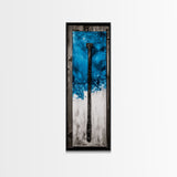 Abstract Metal Art, Modern Industrial Design, Blue and White Wall Decor, Unique Home Statement, Contemporary Style, Canvas Print
