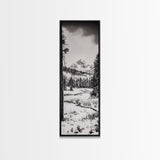Winter Landscape, Snowy Mountains, Canvas Print, Black and White Photography, Rustic Home Decor, Cozy Cabin Wall Art, Nature Photography
