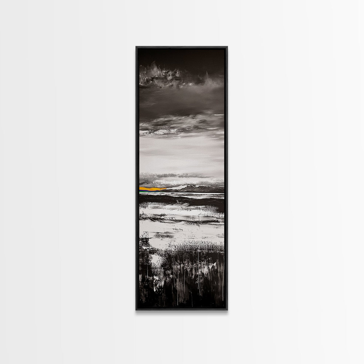 Moody Landscape Art, Black and White Painting, Nature Inspired Wall Decor, Rustic Home Accent, Modern Minimalist Style, Canvas Print