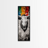 Skull, Western, Rustic, Canvas Print, Cowboy Wall Art, Southwestern Decor, Bold Statement Art, Boho Farmhouse, Eclectic Home Decor