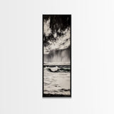 Ocean, Waves, Storm, Canvas Print, Coastal Wall Art, Beach House Decor, Dramatic Seascape, Minimalist Monochrome, Nautical Theme Artwork