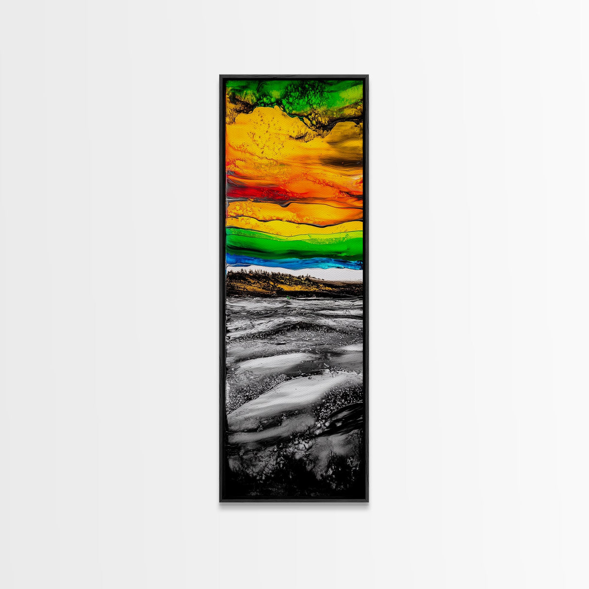 Vibrant, Sunset, Beach, Framed Canvas Print, Colorful Seascape, Tropical Wall Art, Sunset Painting, Living Room Decor, Ocean Art