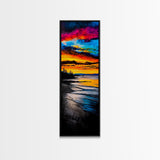Colorful, Sunset, Reflection, Canvas Print, Ocean View Art, Bright Sunset Painting, Modern Home Decor, Bedroom Wall Art