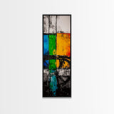 Abstract Geometry, Color Blocks, Industrial Design, Modern Minimalist, Framed Canvas Print, Contemporary Art, Living Room Wall Art