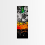 Fiery Sunset, Bold Abstract Art, Expressionist Painting, Colorful Landscape, Framed Canvas Print, Office Wall Art, Autumn Wall Decor