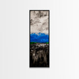 Mountain Horizon, Moody Landscape, Blue Sky Art, Framed Canvas Print, Abstract Nature, Minimalist Decor, Modern Wall Art, Office Decor