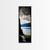 Coastal Cliffs, Ocean Landscape, Abstract Seascape, Modern Art, Canvas Print, Living Room Wall Art, Blue Gray Art, Minimalist Decor