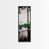 Abstract Lines, Modern Minimalist, Monochrome Art, Canvas Print, Geometric Wall Art, Black White Green, Contemporary Home Decor