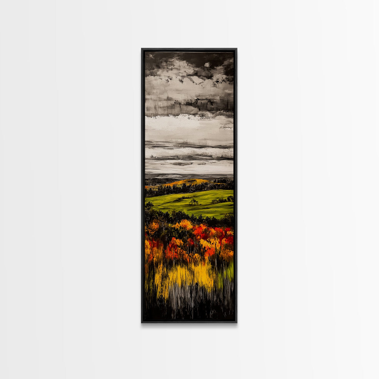 Autumn Fields, Rolling Hills, Warm Tones, Canvas Print, Rustic Landscape, Farmhouse Wall Art, Cozy Home Decor, Living Room Art