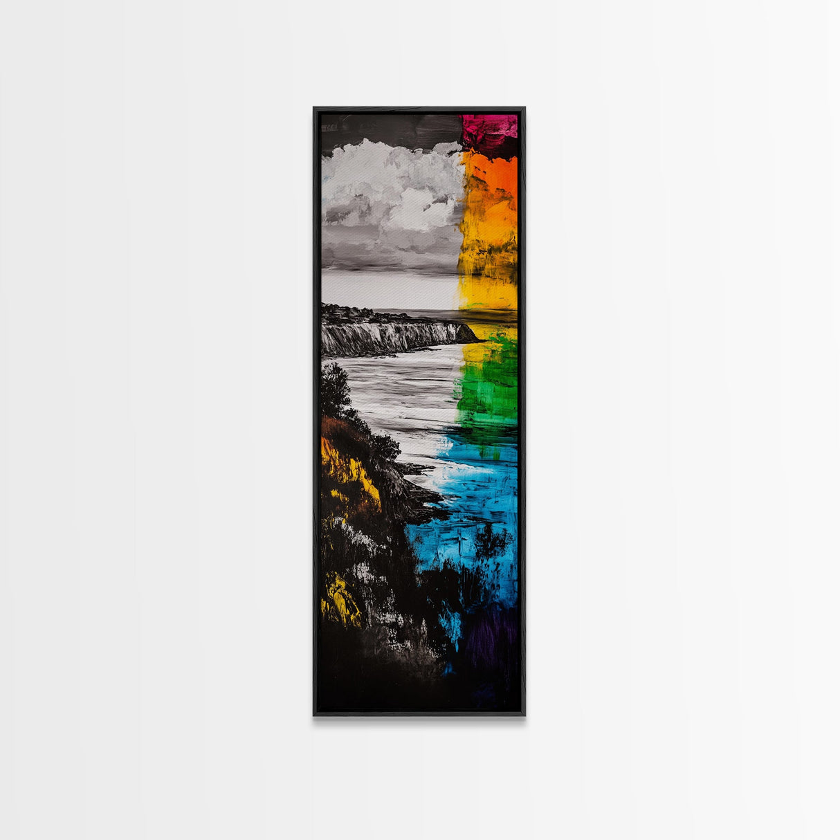 Vibrant Coast, Abstract Seascape, Colorful Ocean Art, Canvas Print, Bold Wall Art, Coastal Home Decor, Beach Painting, Modern Art