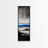Stormy Waves, Dramatic Seascape, Black and White Art, Framed Canvas Print, Coastal Wall Art, Nautical Home Decor, Minimalist Seascape