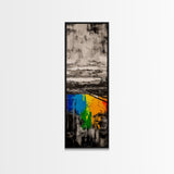 Rainbow Reflection, Colorful Landscape, Abstract Painting, Framed Canvas Print, Modern Wall Art, Office Decor, Unique Gift