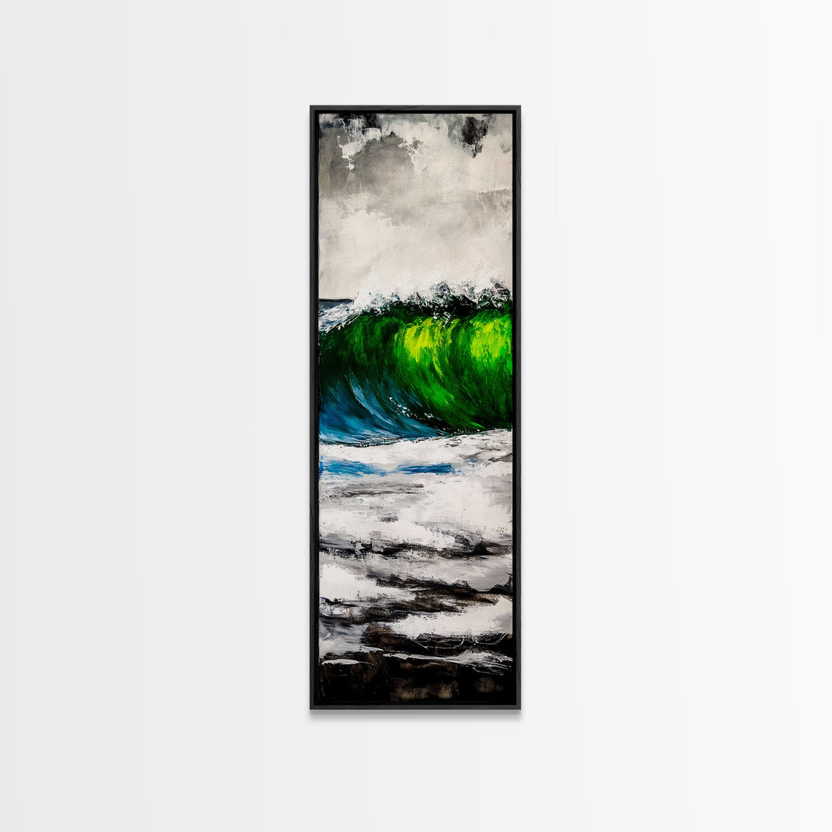 Ocean Wave, Bold Abstract Seascape, Coastal Wall Art, Framed Canvas Print, Modern Home Decor, Beach Inspired Artwork, Statement Piece