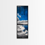 Tranquil Shore, Blue Ocean Art, Coastal Landscape, Framed Canvas Print, Beach House Decor, Minimalist Artwork, Living Room Art
