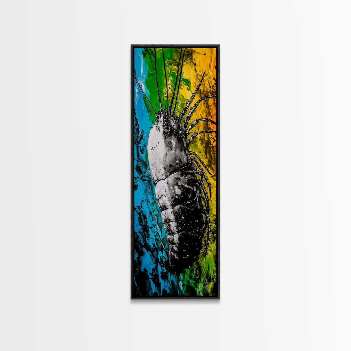 Abstract Bug Art, Colorful Insect Painting, Modern Wall Decor, Framed Canvas Print, Boho Wall Art, Living Room Artwork, Nature Inspired