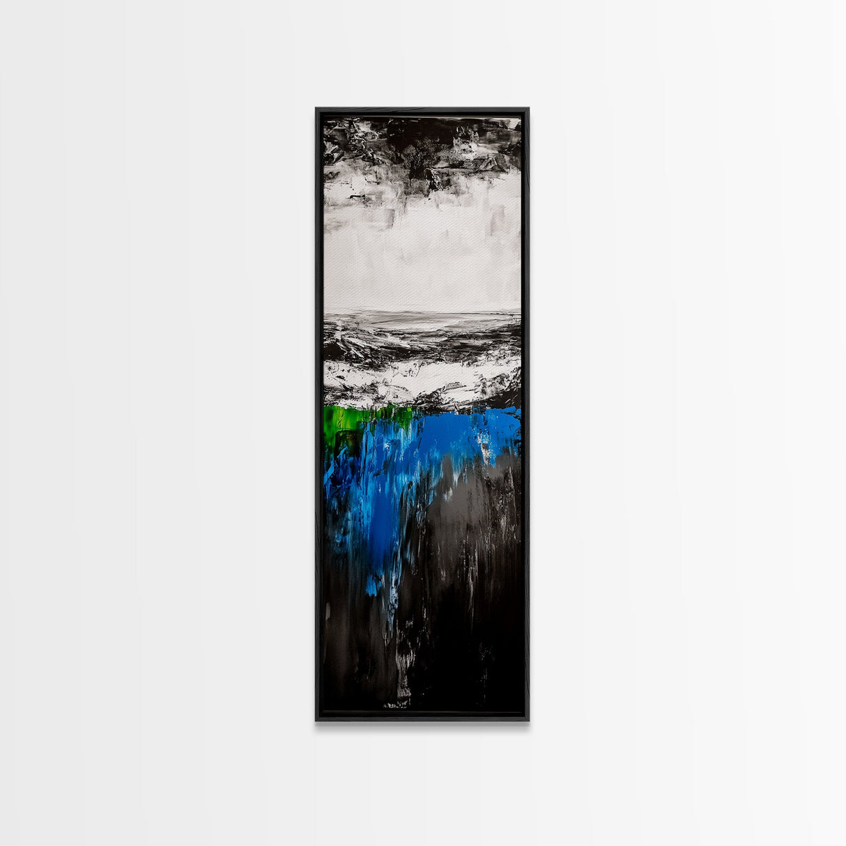 Abstract Ocean Depths, Blue Green Seascape, Modern Coastal Decor, Framed Canvas Print, Minimalist Wall Art, Bedroom Wall Hanging