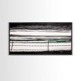 Stormy Ocean, Coastal Wall Art, Black and White Seascape, Minimalist Art, Modern Home Decor, Beach House Artwork, Framed Canvas Print